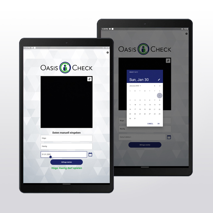 Oasis Check Tablet und App