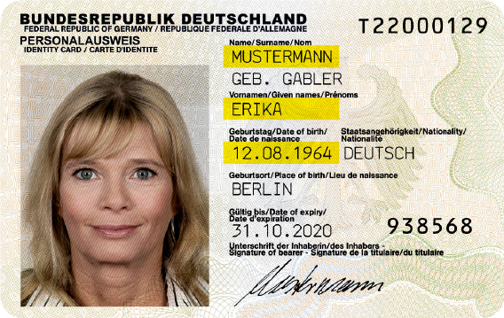 Personalausweis deutsch